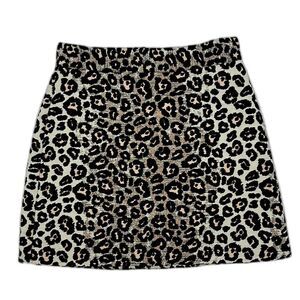 TOPSHOP Cheetah Print Jacquard Skirt - Size 6